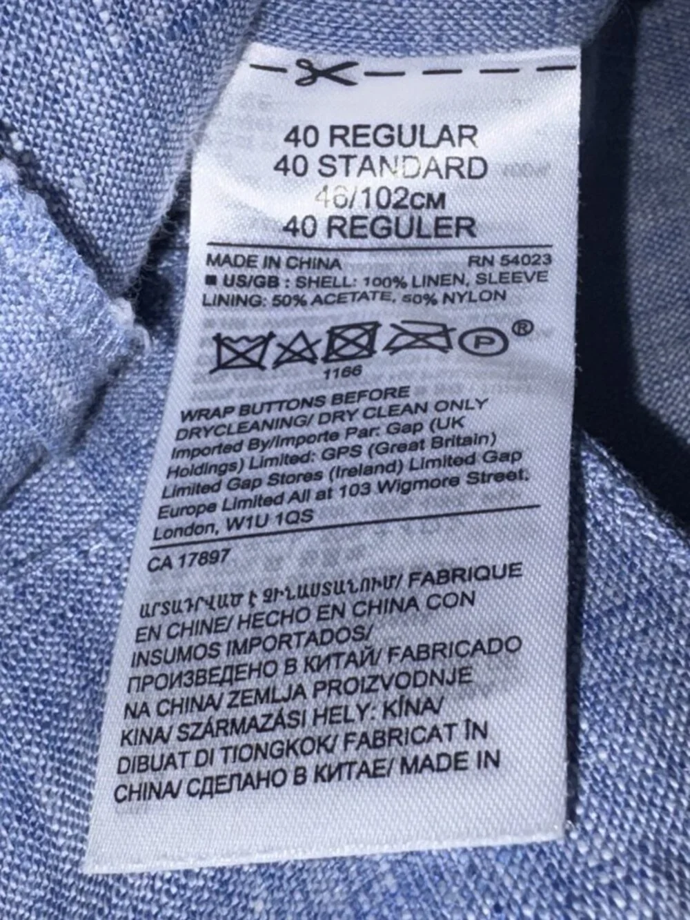 Banana Republic Blue Sport Coat Jacket Men 40 R Slim Fit 100 % Linen Blazer